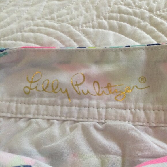 Lilly Pulitzer "8" Shorts, 100% Cotton, Beachy Vibes, Iconic Lilly, Starburst - Picture 3 of 6